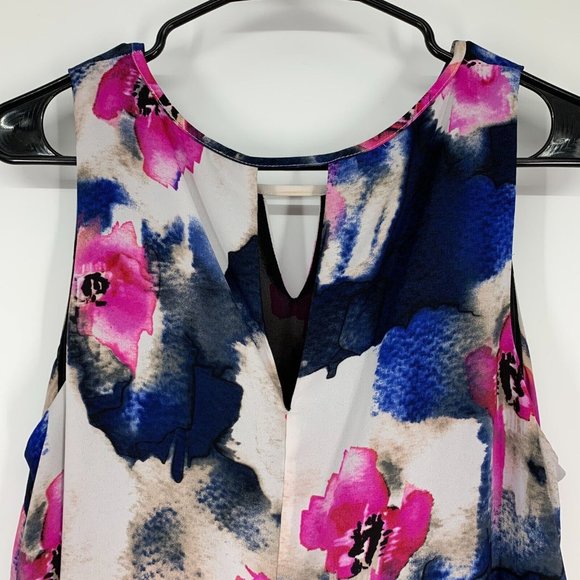 ASTR Dress Black Watercolor Floral Print Mini Shift Sleeveless - Picture 9 of 10